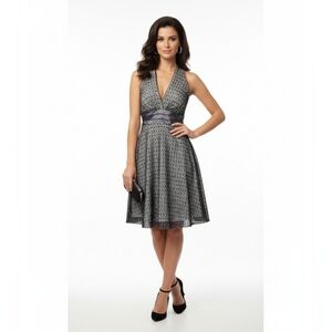 M Le Chateau Holiday Party Dress Lace Dress Black Dainty Lace Fit Flare black